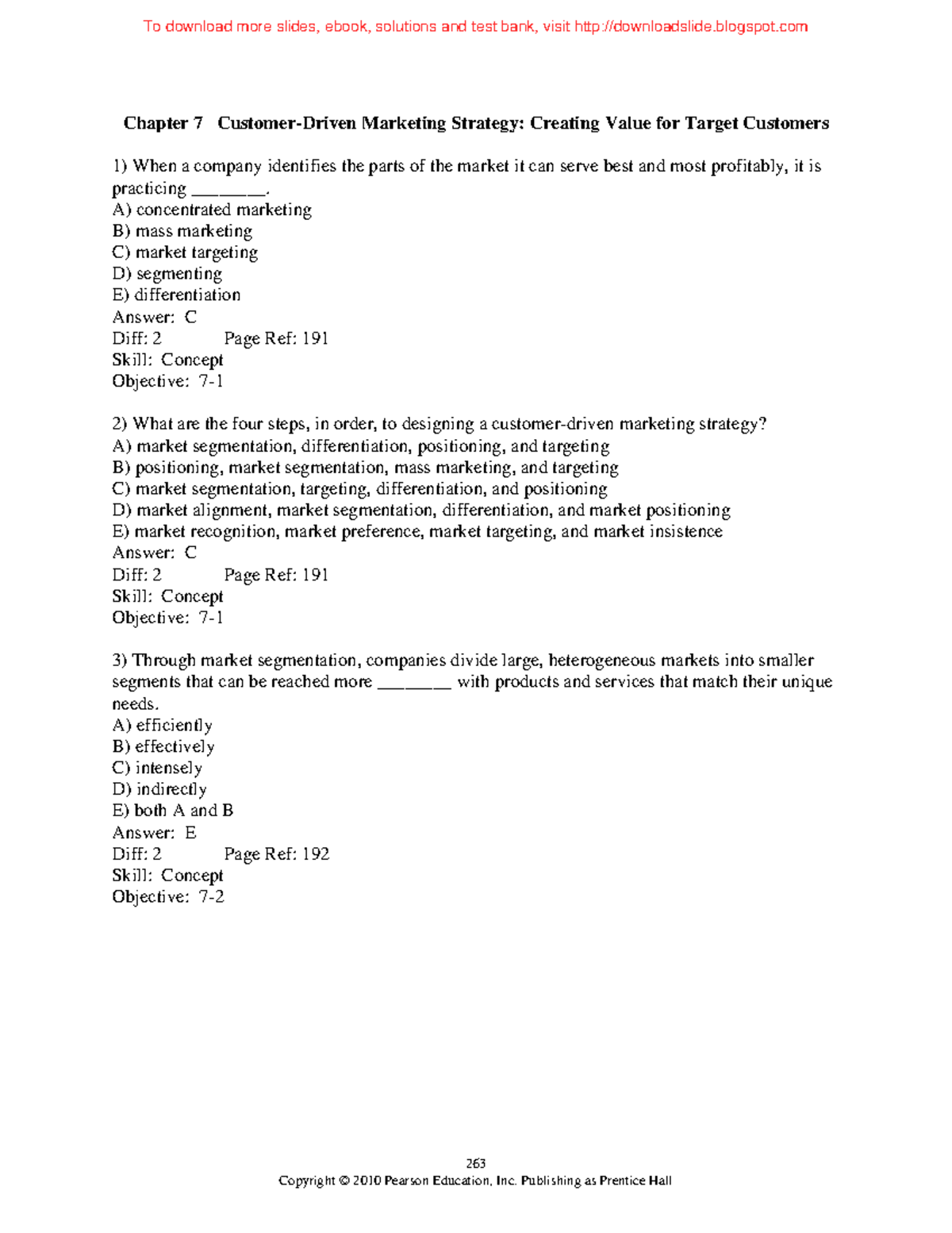 Chapter 7 - Practice Materials - 263 Chapter 7 Customer-Driven ...