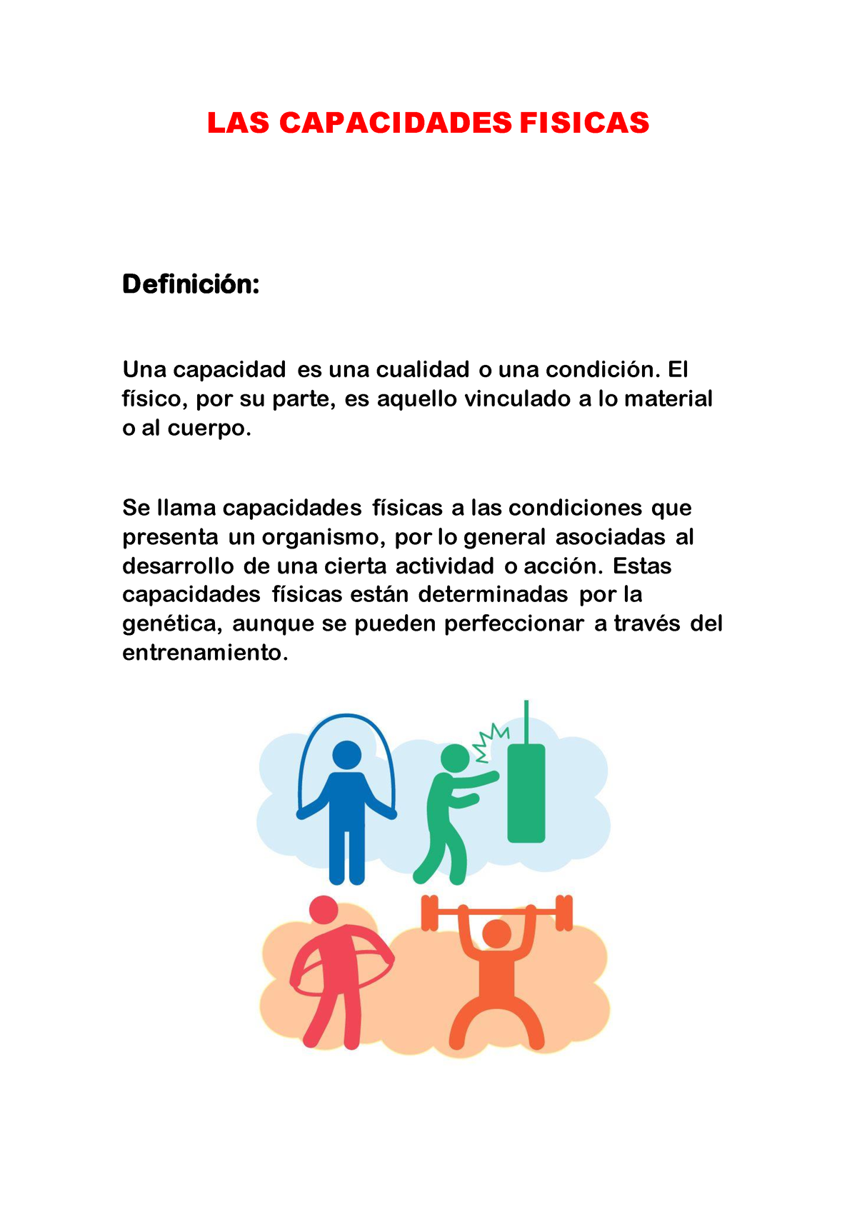 Las Capacidades Fisicas Yarixa Las Capacidades Fisicas Definici N Una Capacidad Es Una