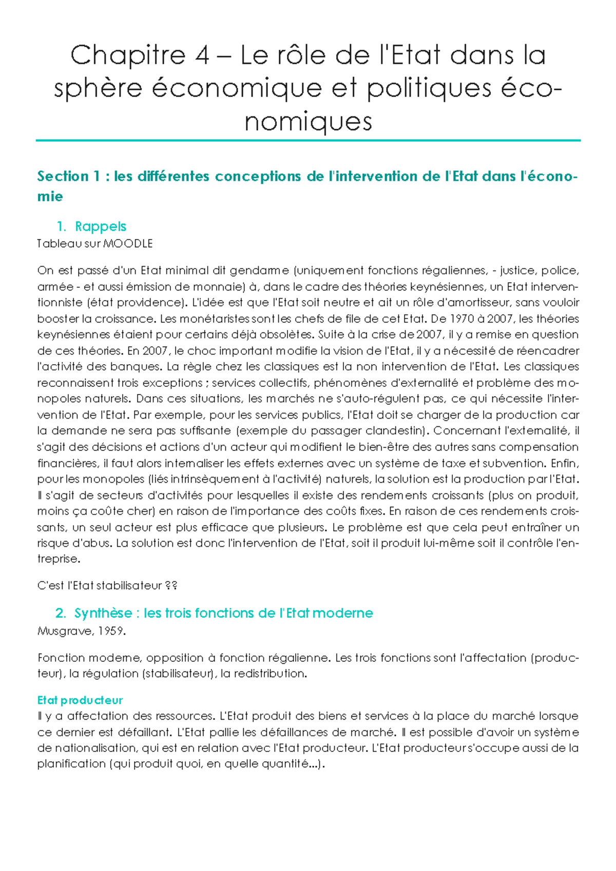 Chapitre 4 Cours Sur La Conjoncture conomique Licence 2 conomie 