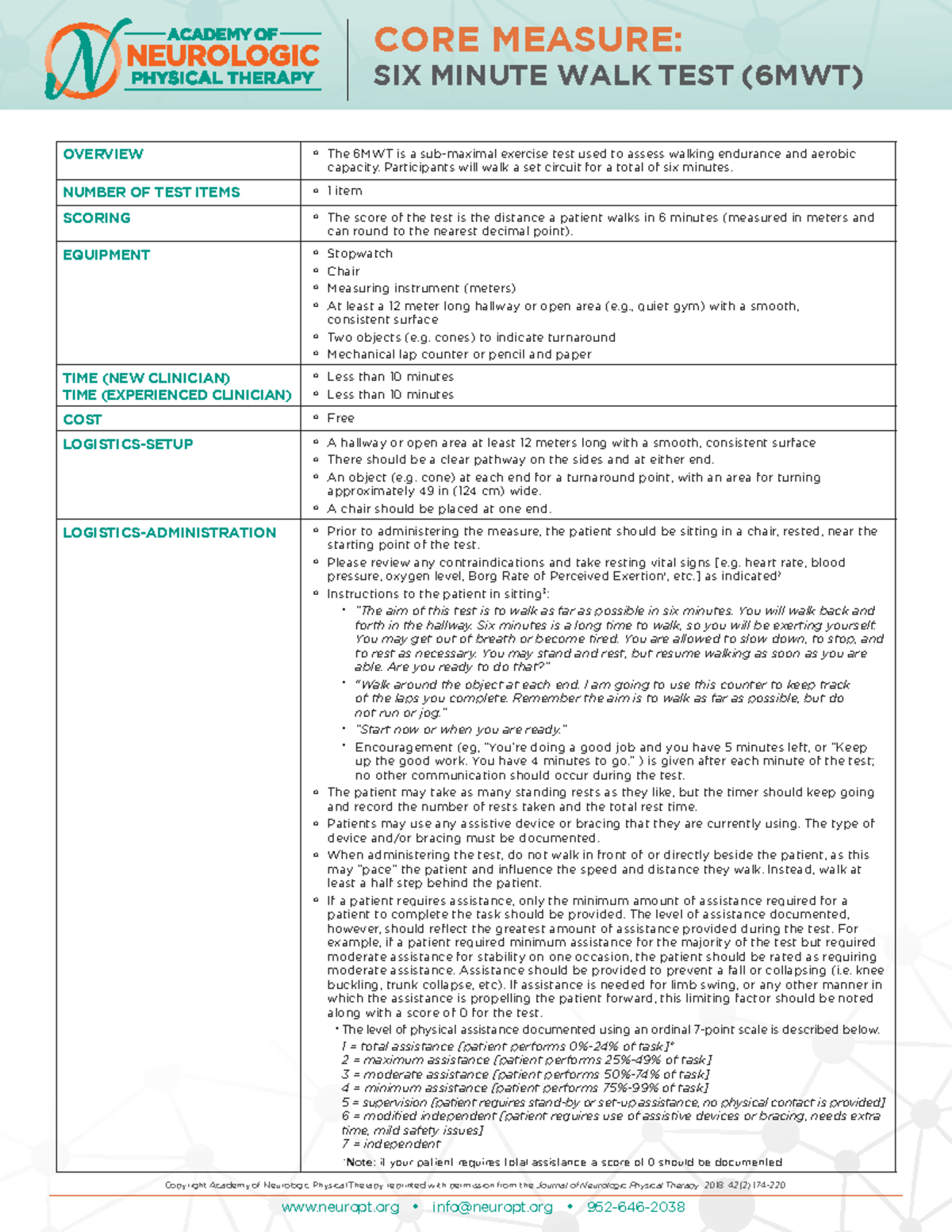 6mwt protocol - Standard procedure of 6MWT - SIX MINUTE WALK TEST (6MWT ...