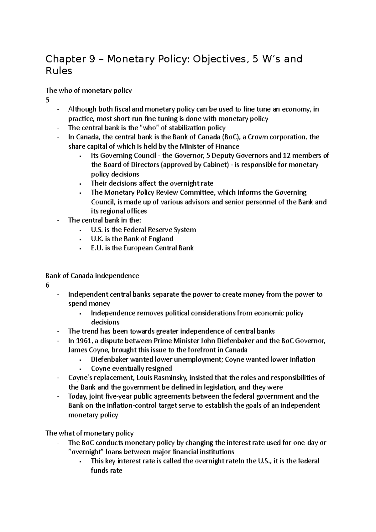 chapter-9-monetary-policy-objectives-5-w-s-and-rules-chapter-9