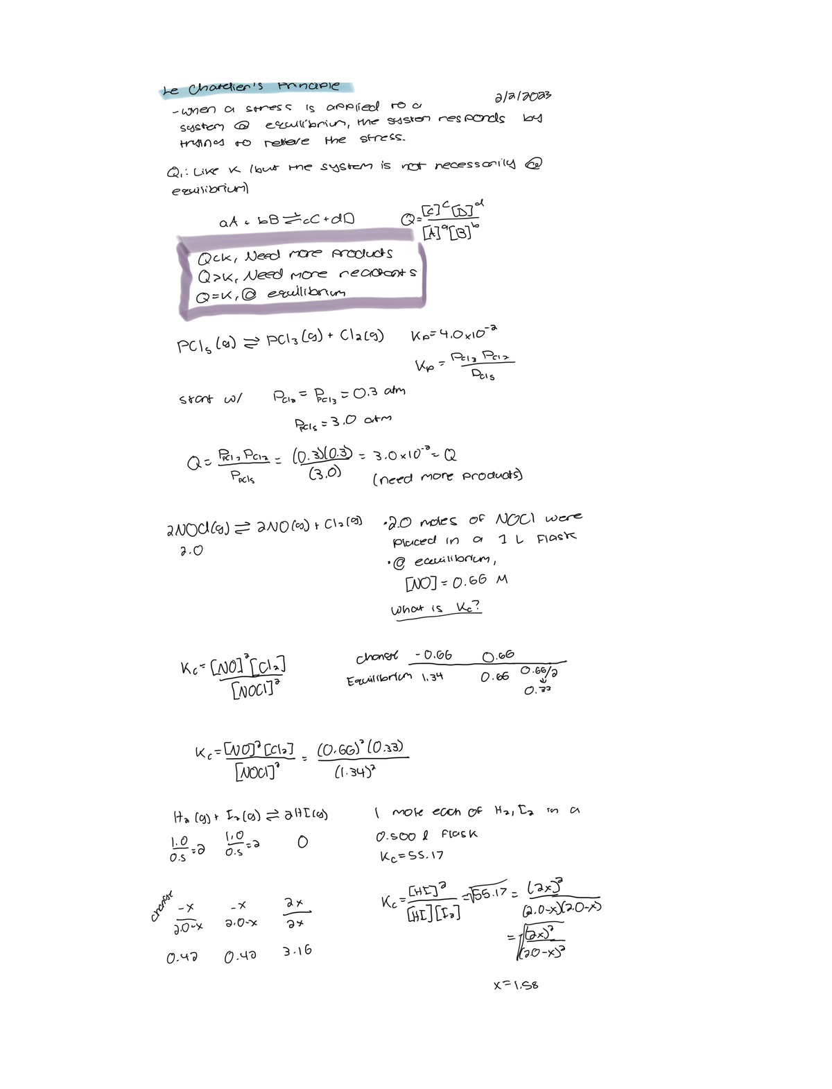 Le Chatelier S Principle CHEM 2420 Studocu   Thumb 1200 1570 