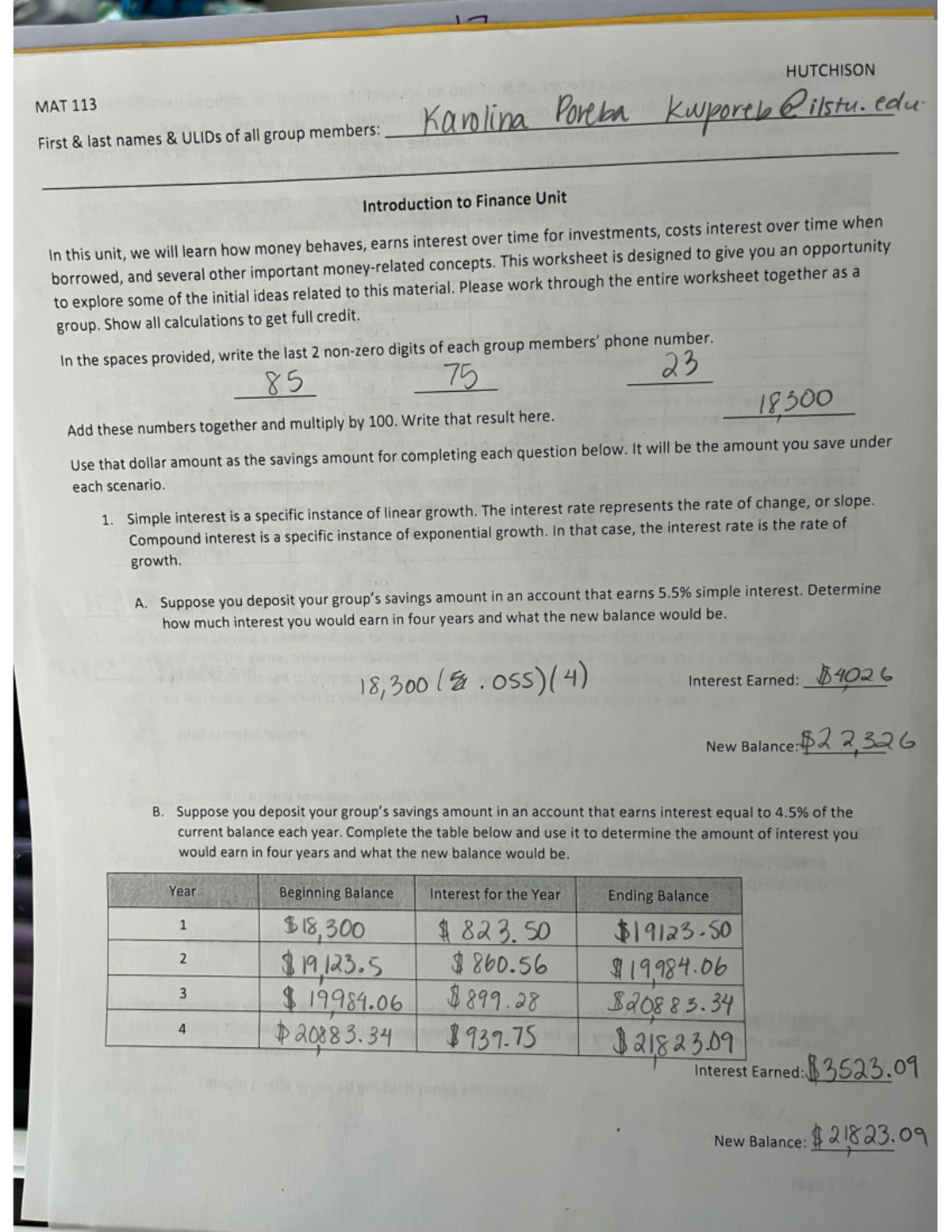 IMG 9308 - Introduction to Finance Unit Group Assignment - MAT 113 ...
