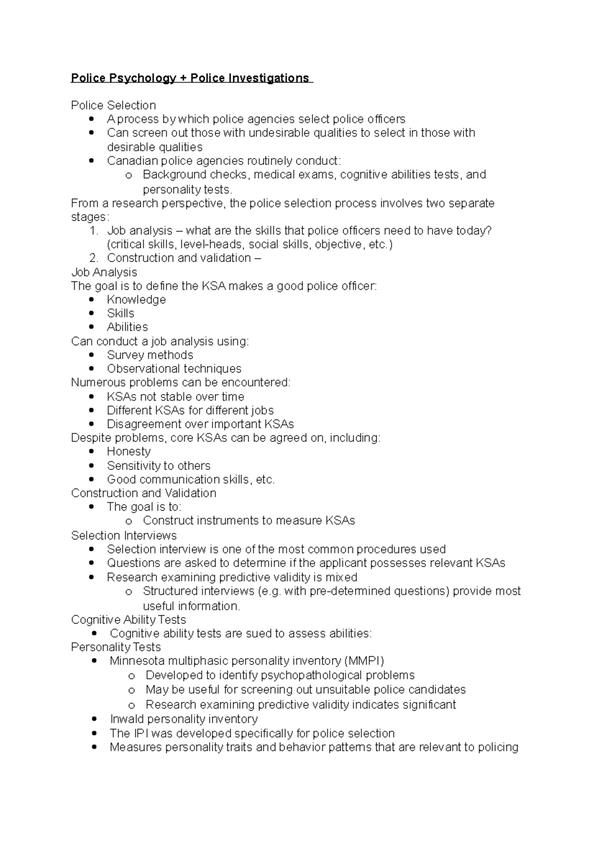 Police Psychology - From a research perspective, the police selection ...