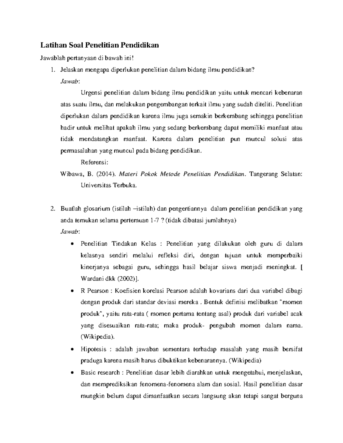 Latihan Soal Penelitian Pendidikan - Latihan Soal Penelitian Pendidikan ...