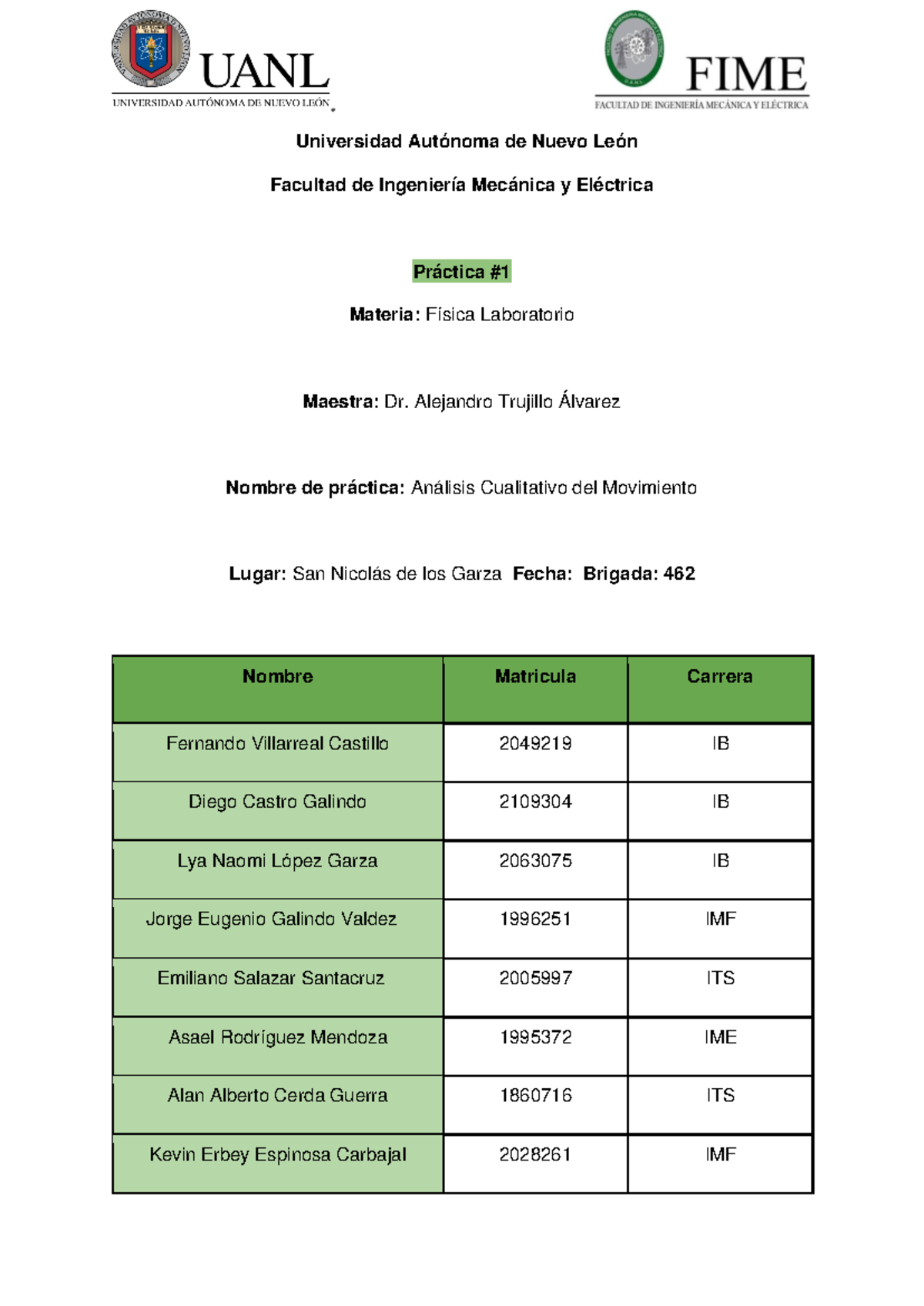 LAB Fisica I Practica 1 - sus - Universidad Autónoma de Nuevo León ...