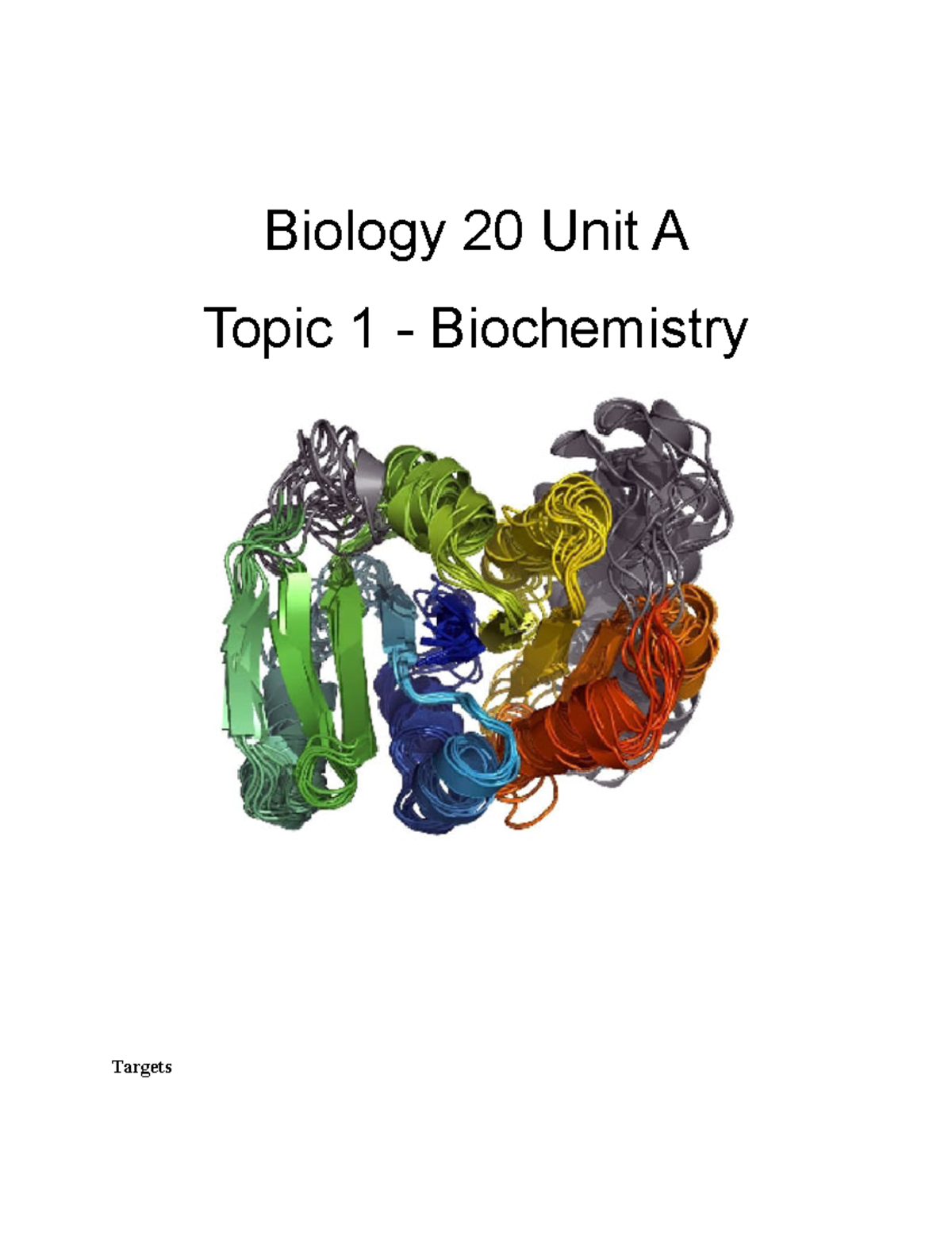 Bio 20 Unit A Topic 1 Biochemistry Notes - Biology 20 Unit A Topic 1 ...