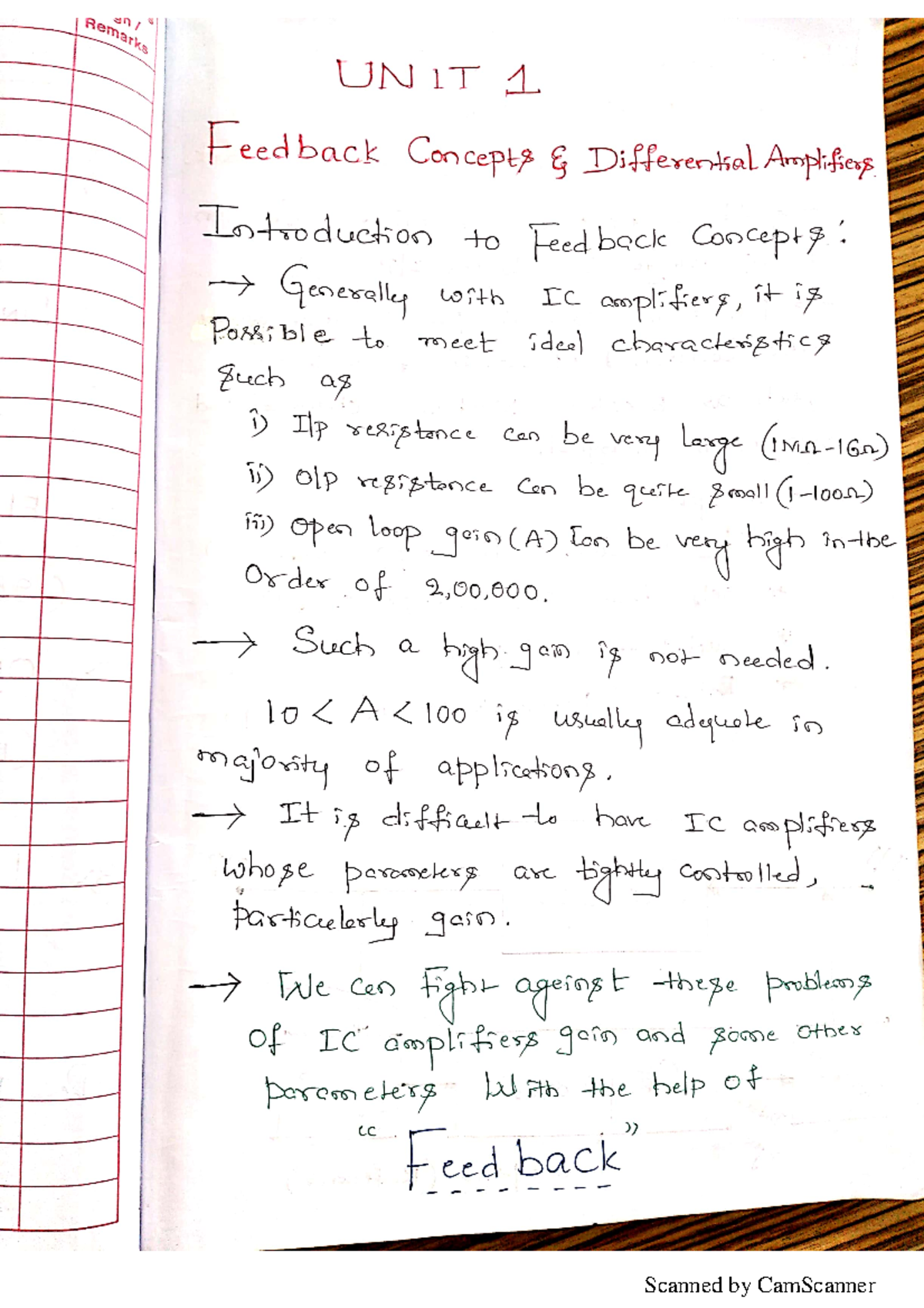 Feedback concepts and Differential amplifiers LIC UNIT 1 - Lecture ...