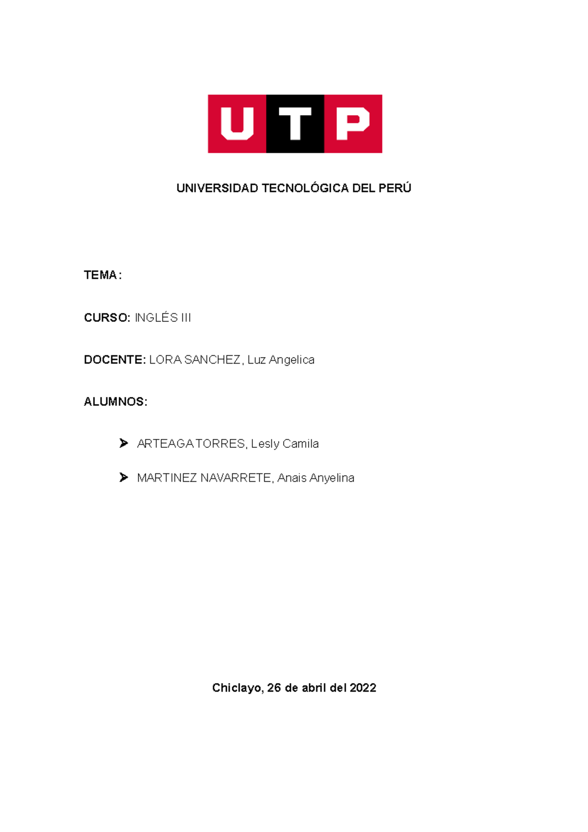 Week 05 MartinezWeek 03 ALUMNA INGLES UTP CICLO 4 DIALOGO Week 03 ...
