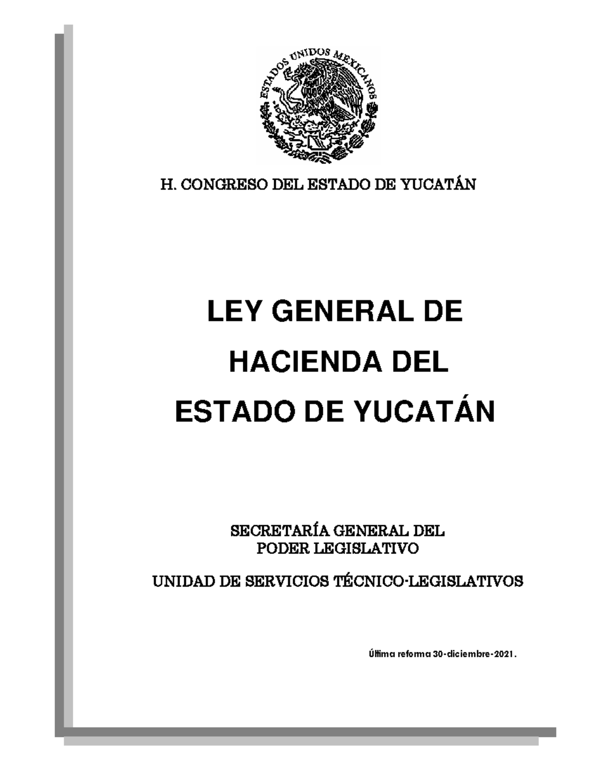 Ley General de Hacienda del Estado de Yucatan 2022 - H. CONGRESO DEL ...
