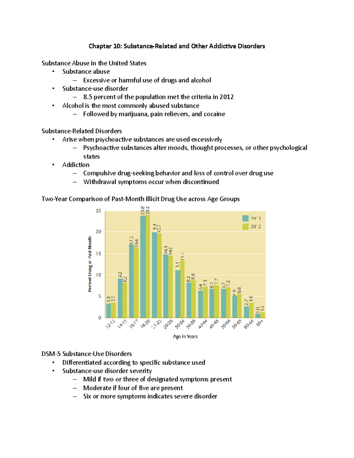 Chapter 10 Notes - Chapter 10: Substance-Related and Other Addictive ...