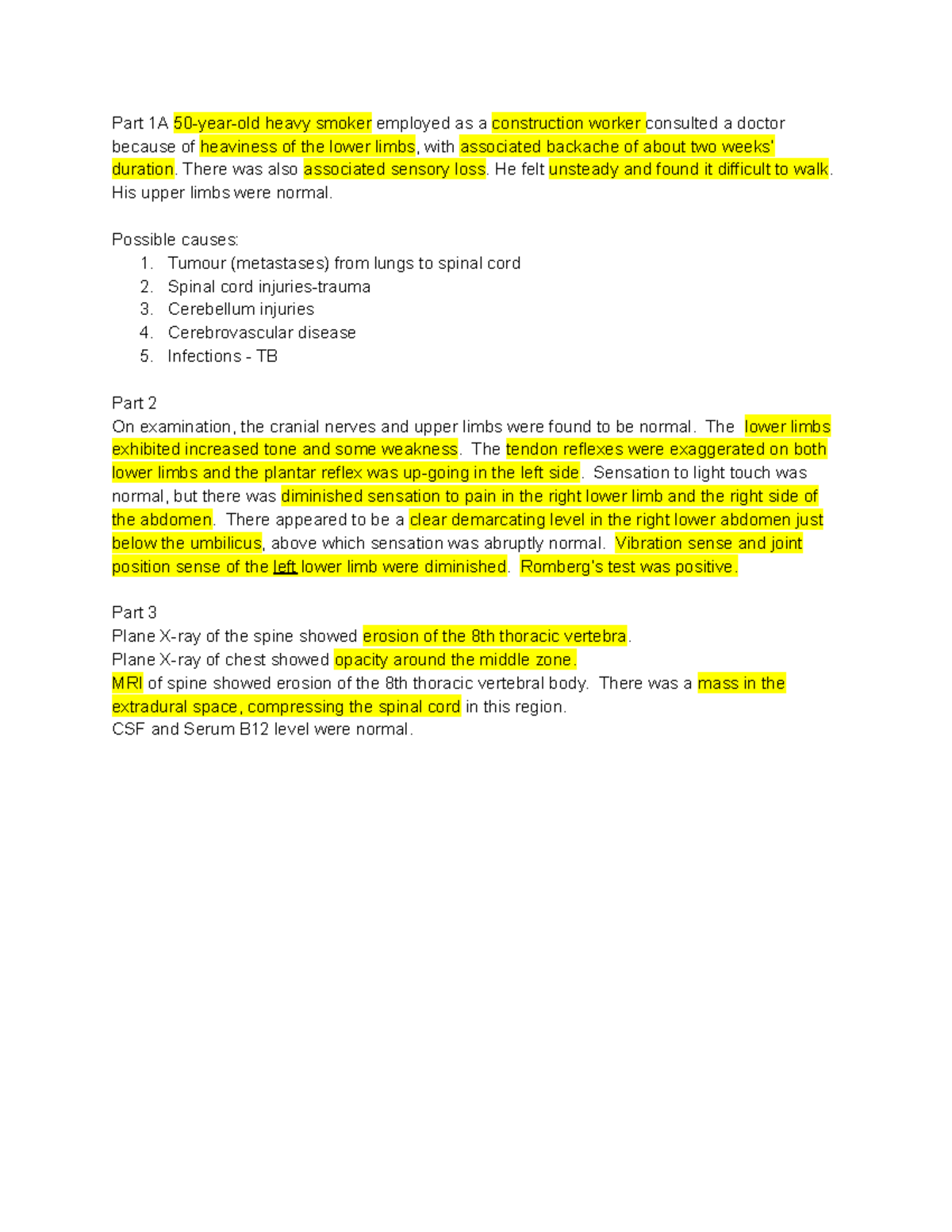 CNS PBL 2 - problem based learning - Part 1A 50-year-old heavy smoker ...