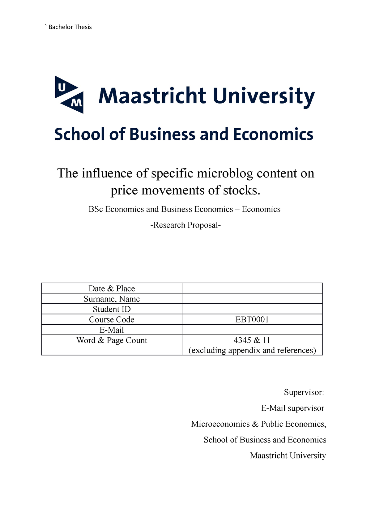 sample thesis for economics students