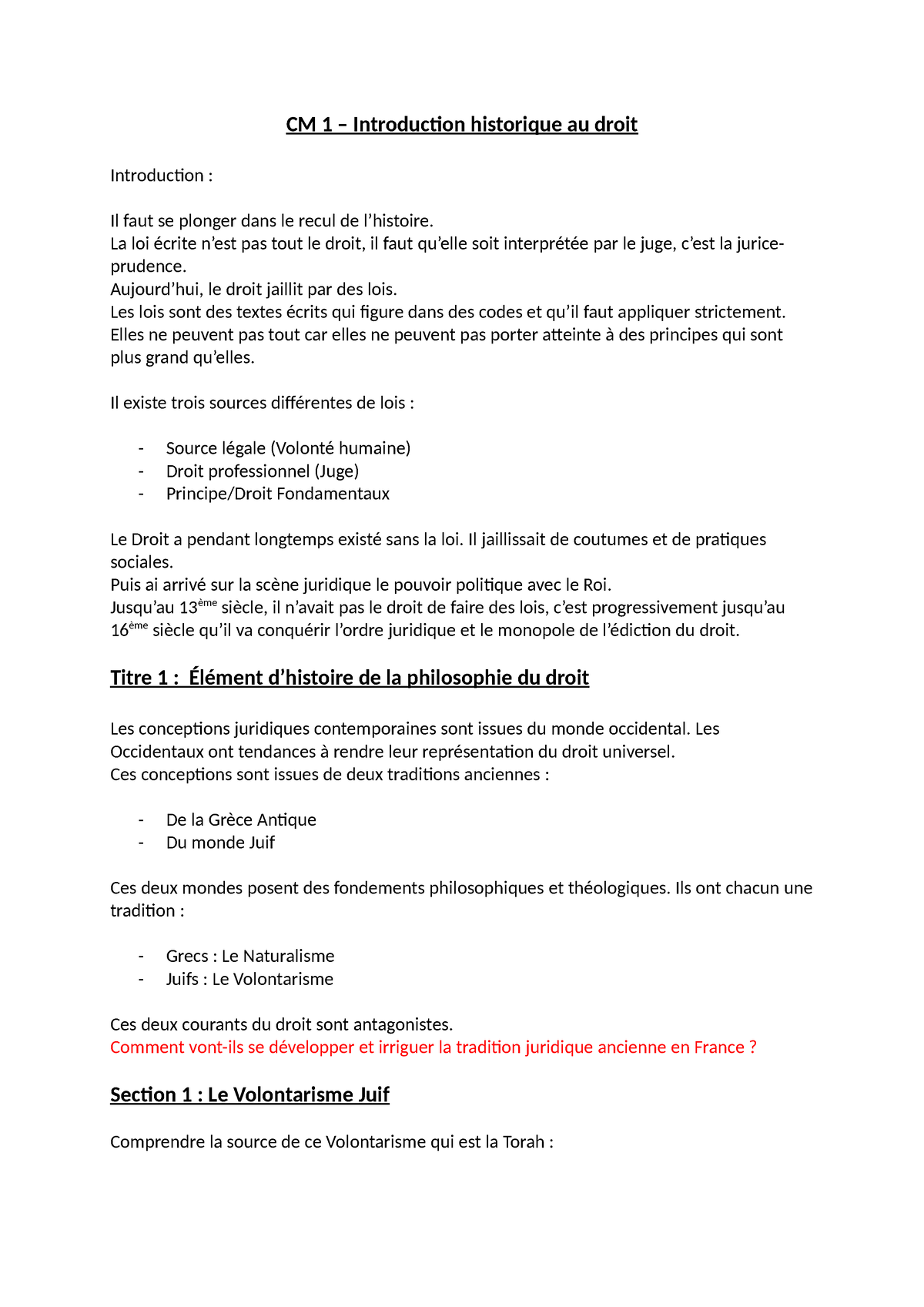 CM 1 Historique Du Droit - CM 1 – Introduction Historique Au Droit ...