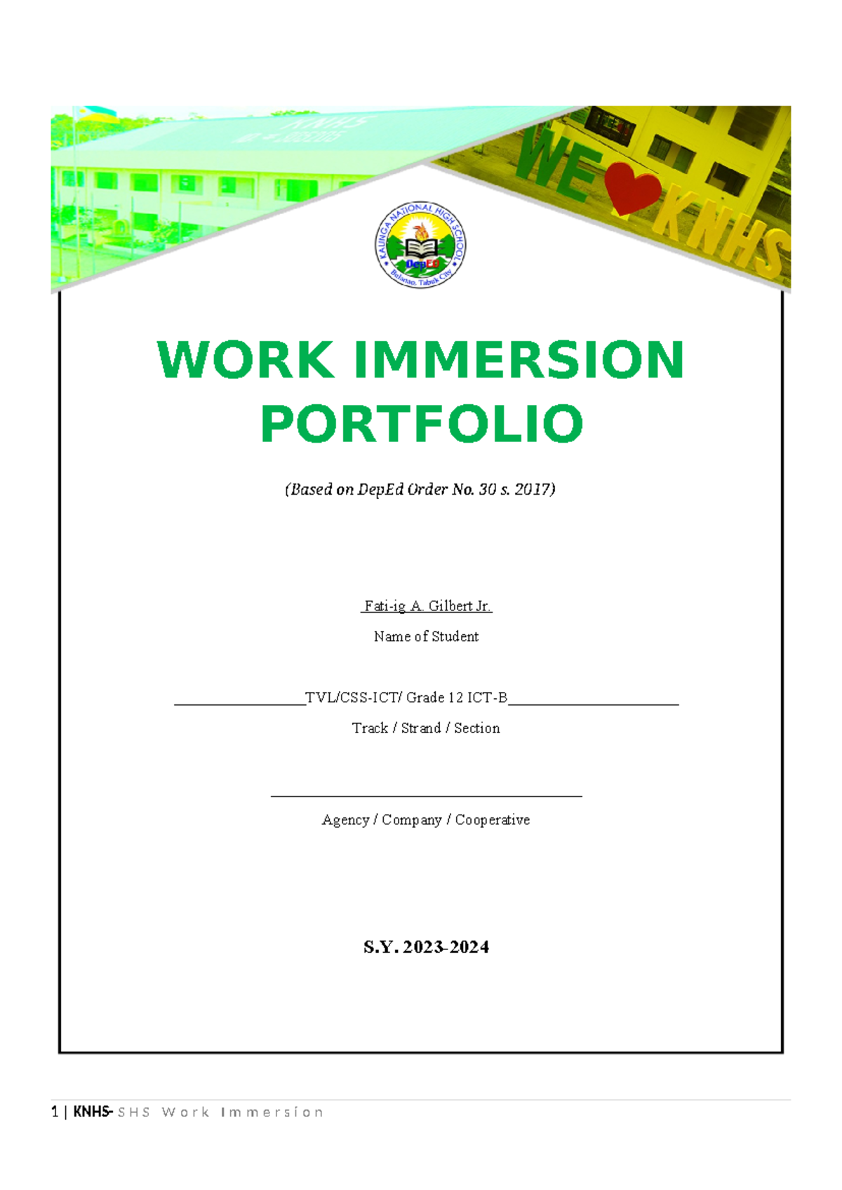 Immerssion Fatiig - aaaaadsadsa - ####### (Based on DepEd Order No. 30 ...