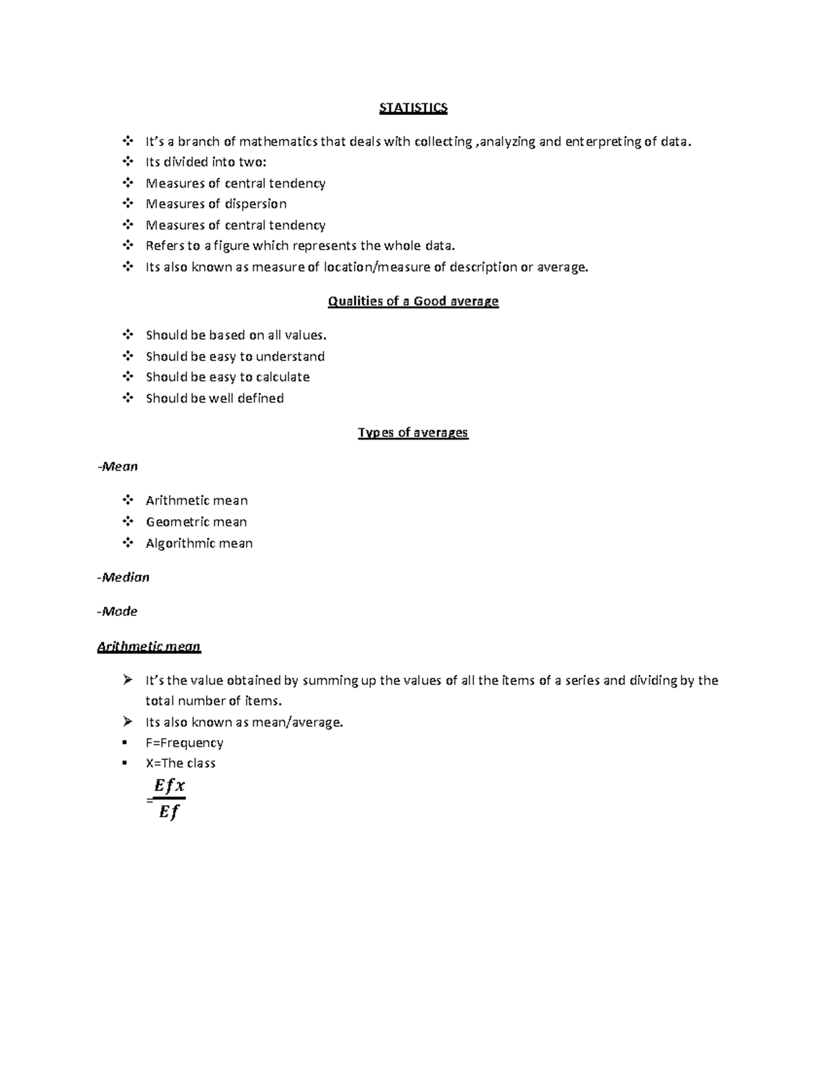 Topic 6- Statistics - CLASS NOTES - ####### STATISTICS ####### It’s a ...
