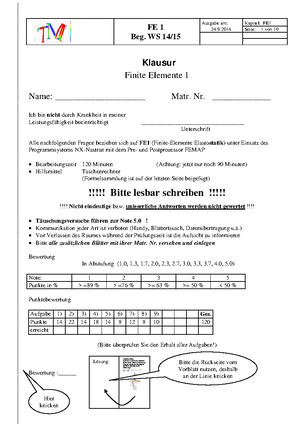 Skript FEM So Se 2022 - Wintersemester - Einführung In Die Methode Der ...