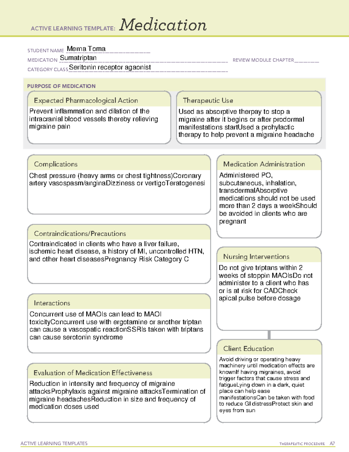 Sumatriptan - med temp - ACTIVE LEARNING TEMPLATES THERAPEUTIC ...