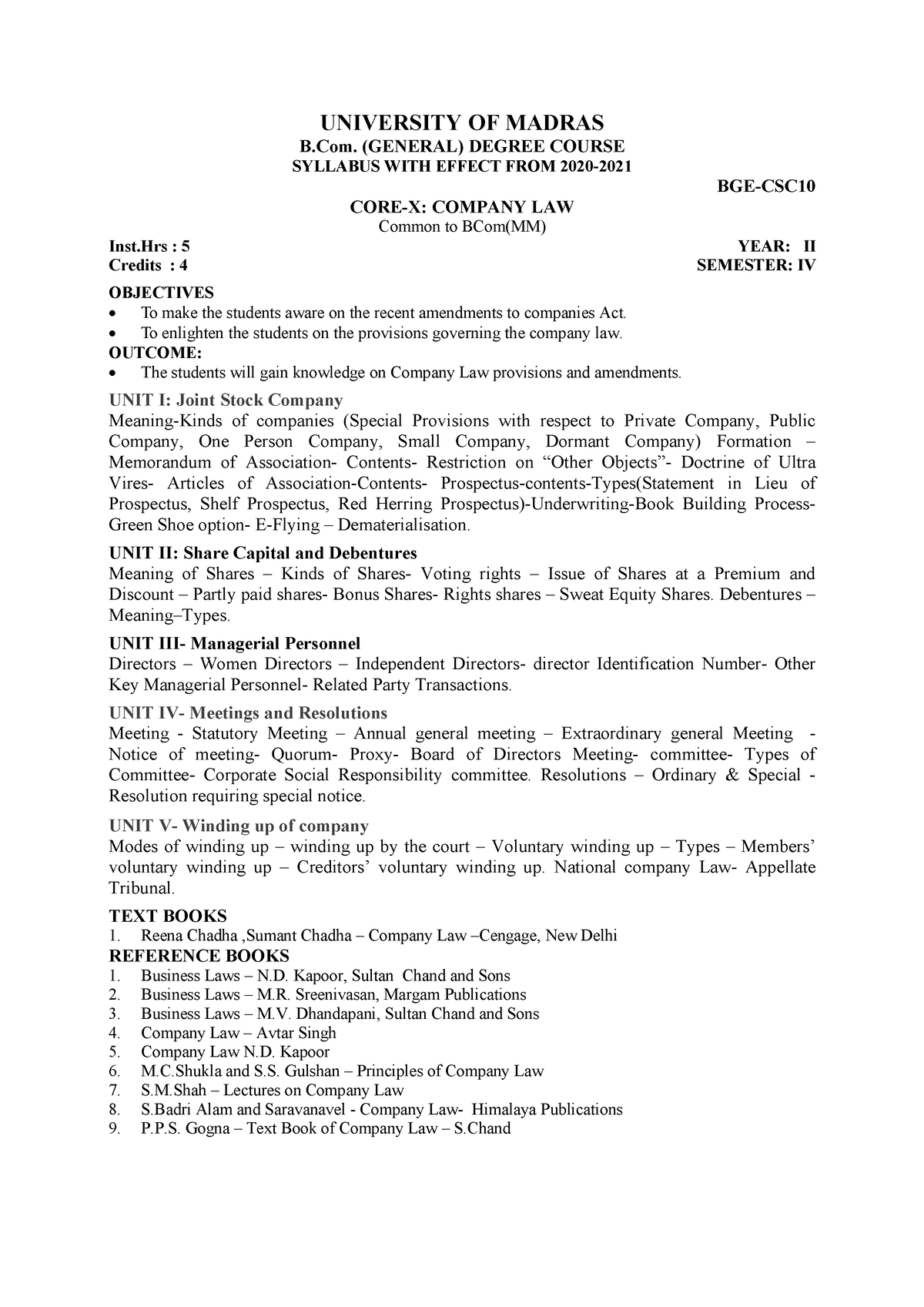 BGE-CSC10 - UNIVERSITY OF MADRAS B. (GENERAL) DEGREE COURSE SYLLABUS ...