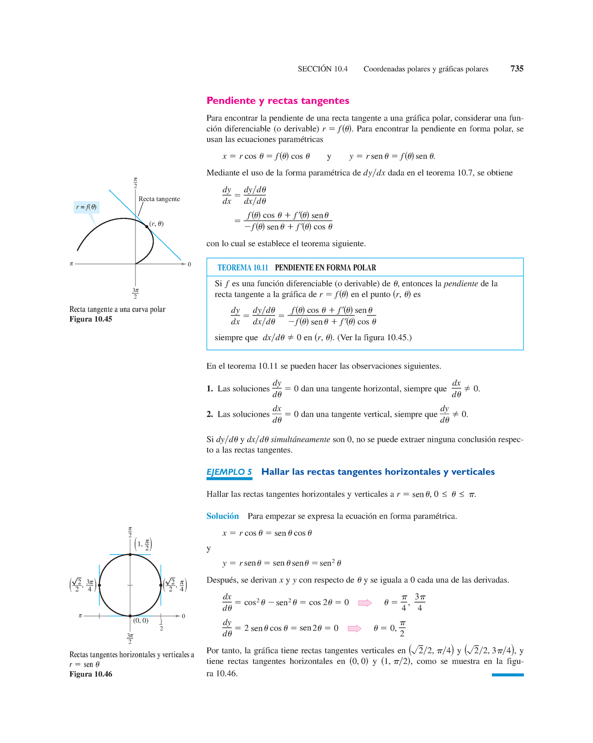 5calculo En Coordenadas Polares SecciÓn 10 Coordenadas Polares Y Gráficas Polares 735 6958
