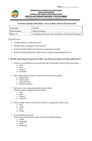 Soal SAS Matematika Kelas 4 SD Semester 1 (www - SOAL SUMATIF AKHIR ...