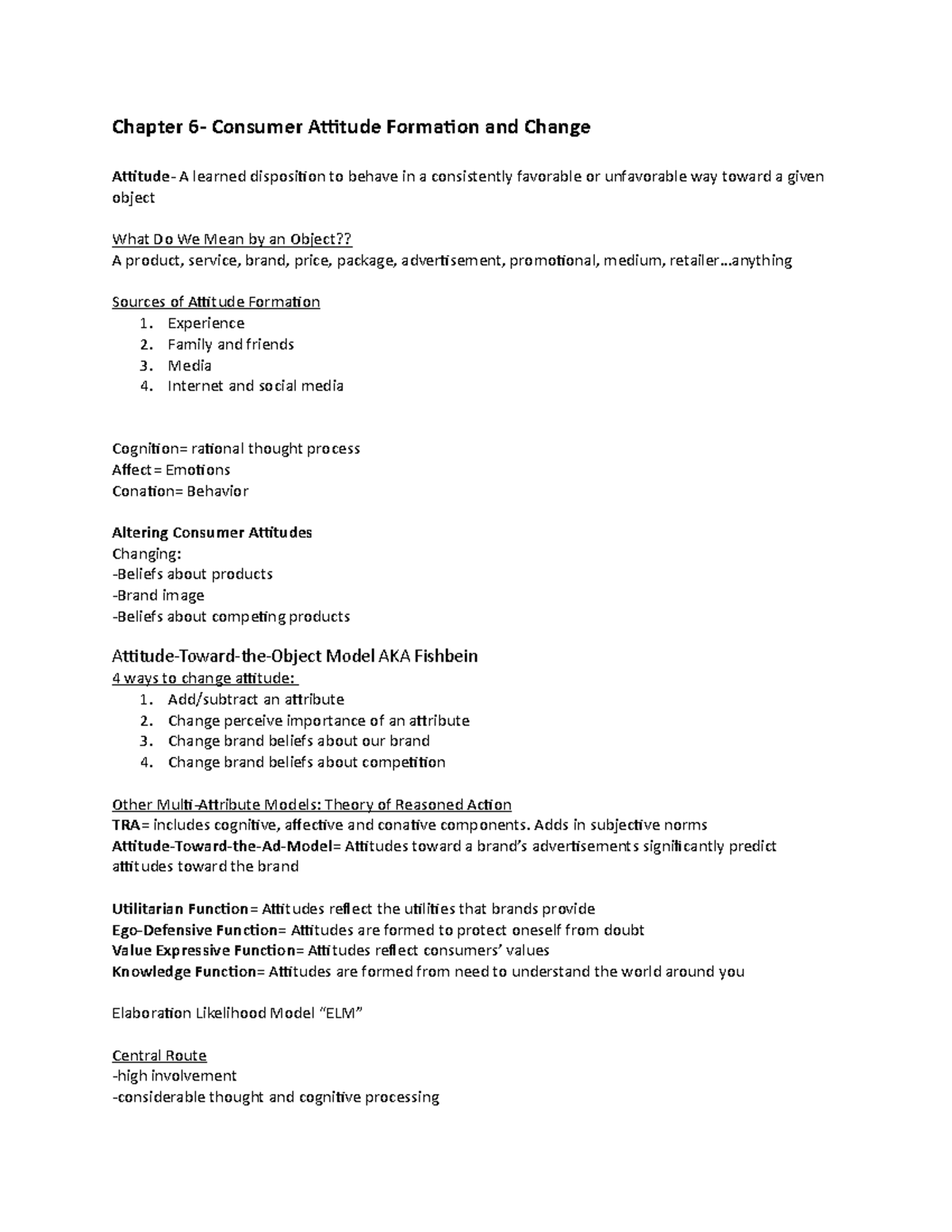 Chapter 6 Buyer - Lecture notes 6 - Chapter 6- Consumer Attitude ...