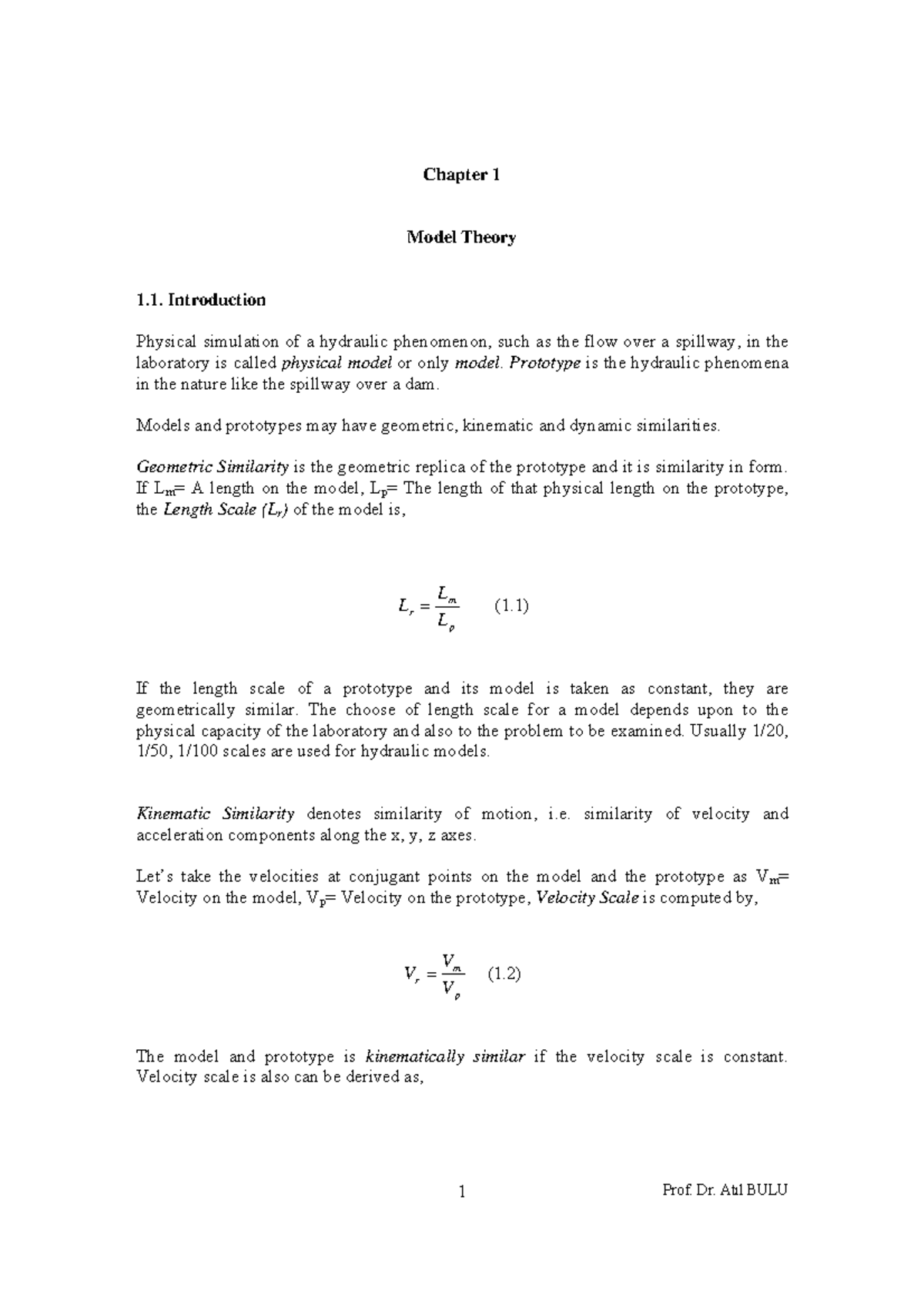 Lecture notes 01 - Chapter 1 Model Theory Introduction Physical ...