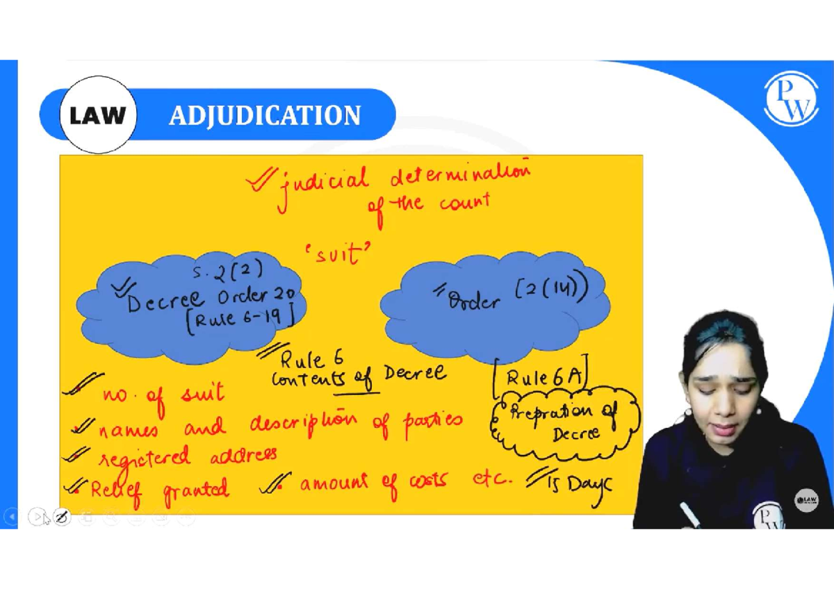 Decree VL notes - P LAW ADJUDICATION W judicial determination count of ...