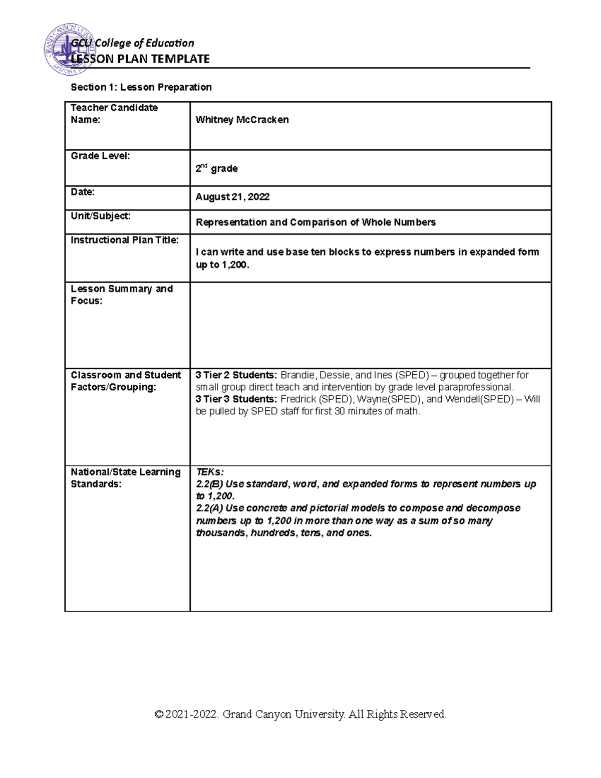 k 12 standard expanded and word form