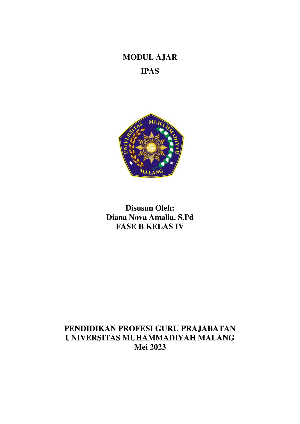 Modul IPAS KELAS 4 - MODUL AJAR IPAS Disusun Oleh: Diana Nova Amalia, S ...