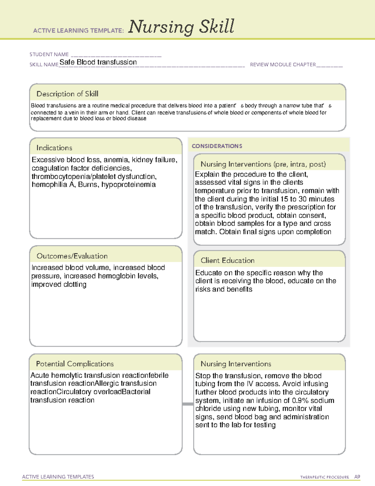 Blood transfussion - CMS pharm - ACTIVE LEARNING TEMPLATES THERAPEUTIC ...