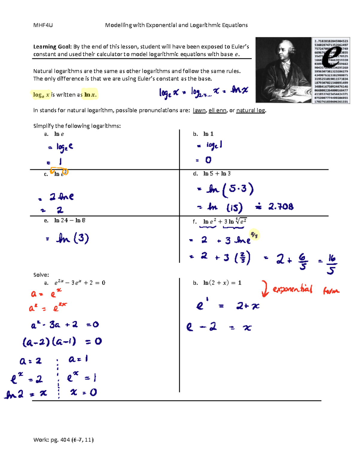 5 Modelling With Exponential And Logarithmic Equations - 404 (6-7, 11 ...