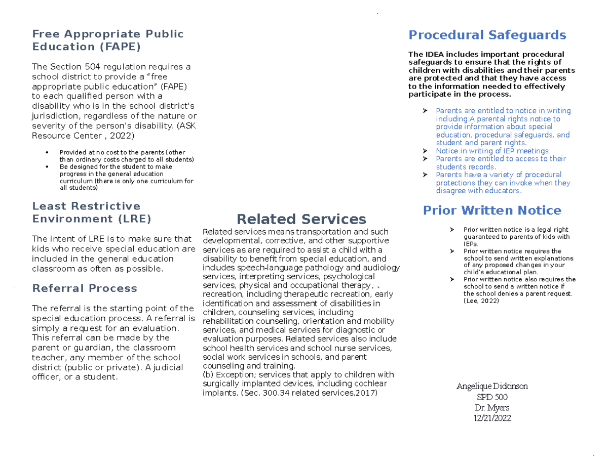 Explaining IDEA and the IEP Process Part 1 and 2 Final - Free ...