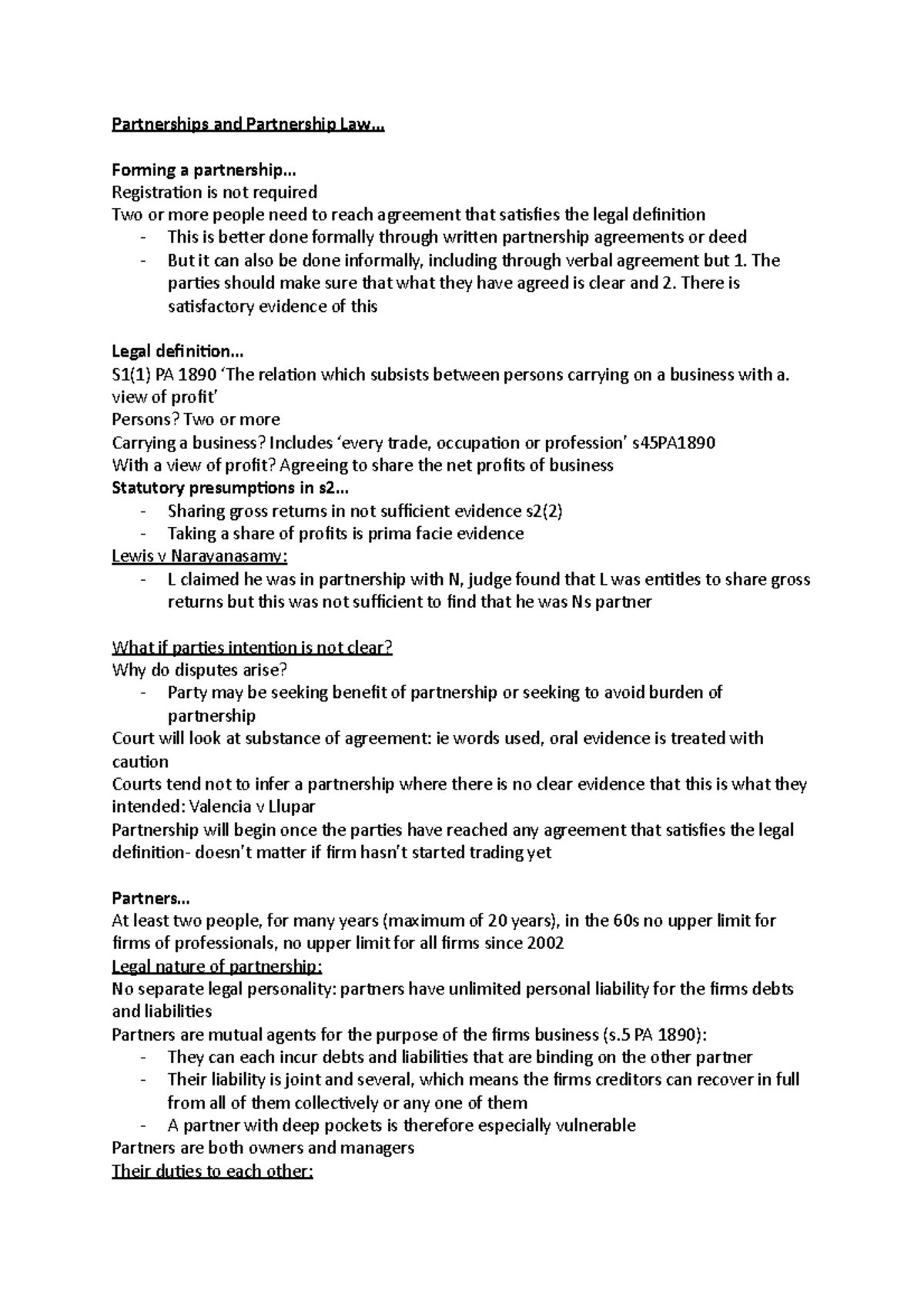 Partnerships and Partnership Law - .. Forming a partnership ...