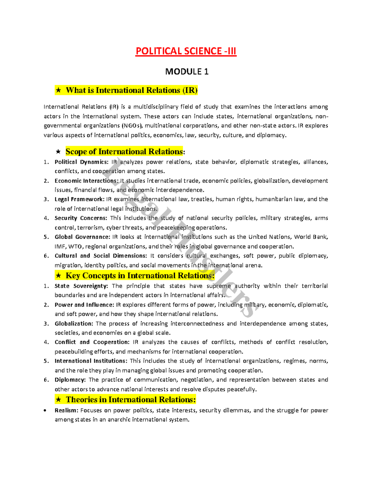 Political Science 3-M1-M2-Notes - POLITICAL SCIENCE - III MODULE 1 What ...