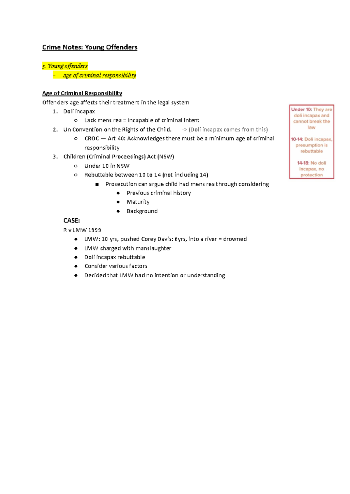 Crime Notes: Young Offenders - Young oenders - age of criminal ...