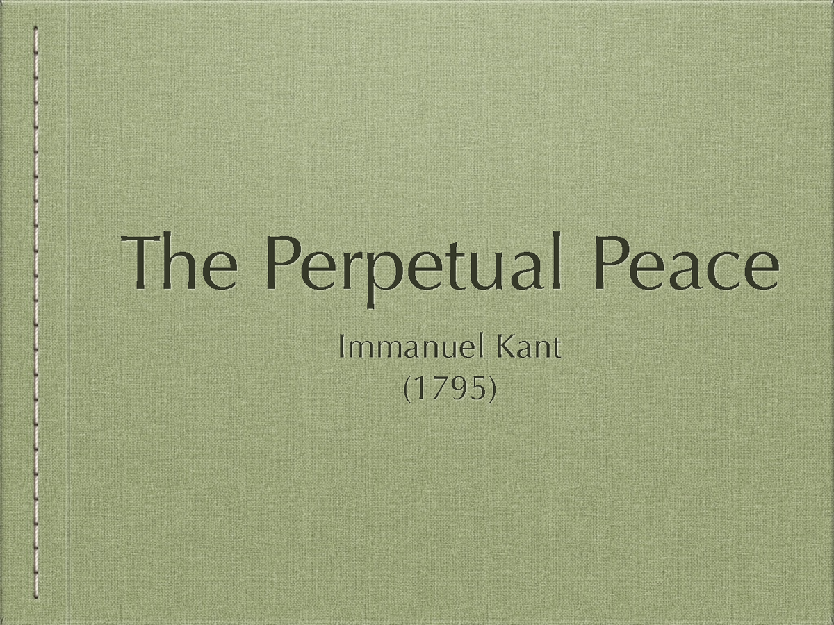 Toward Perpetual Peace Summary