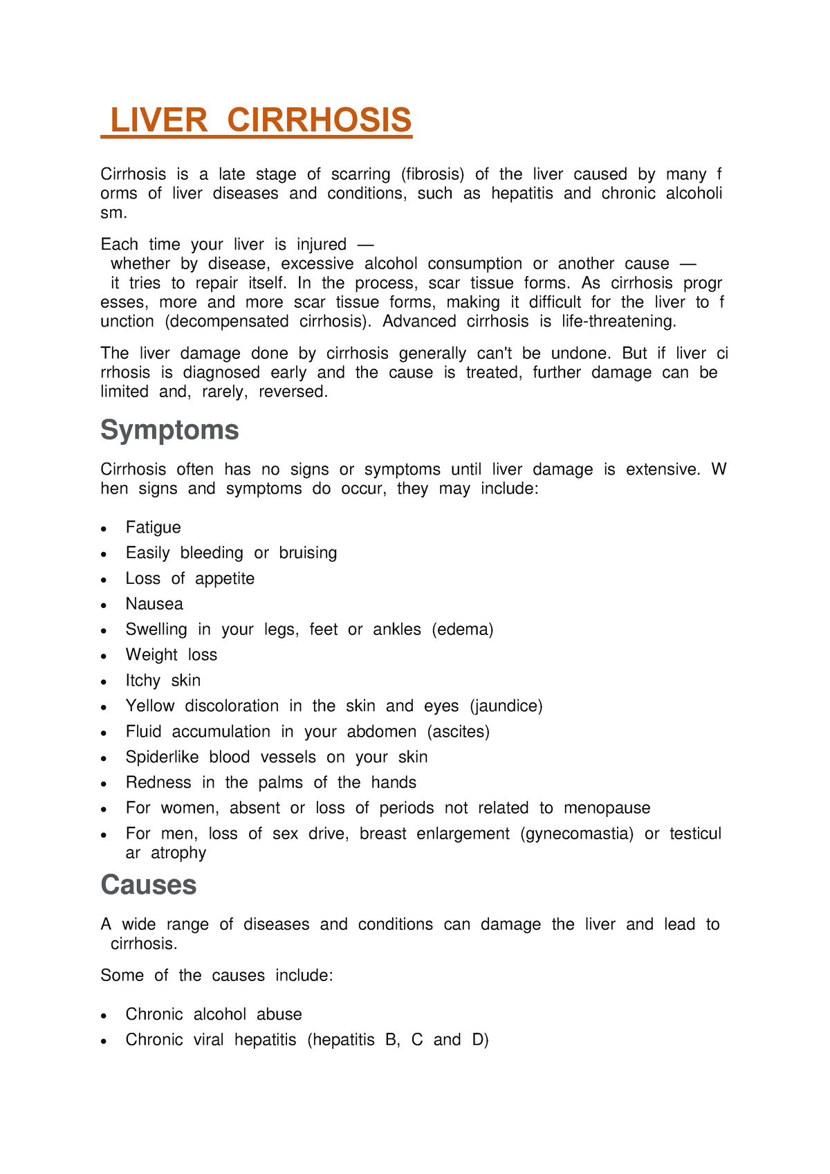 case study on liver cirrhosis