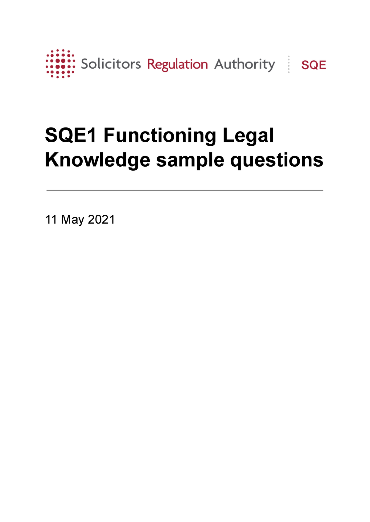 Sqe1 Sample Questions Final 11 05 2021 - LAWS0013 - Studocu