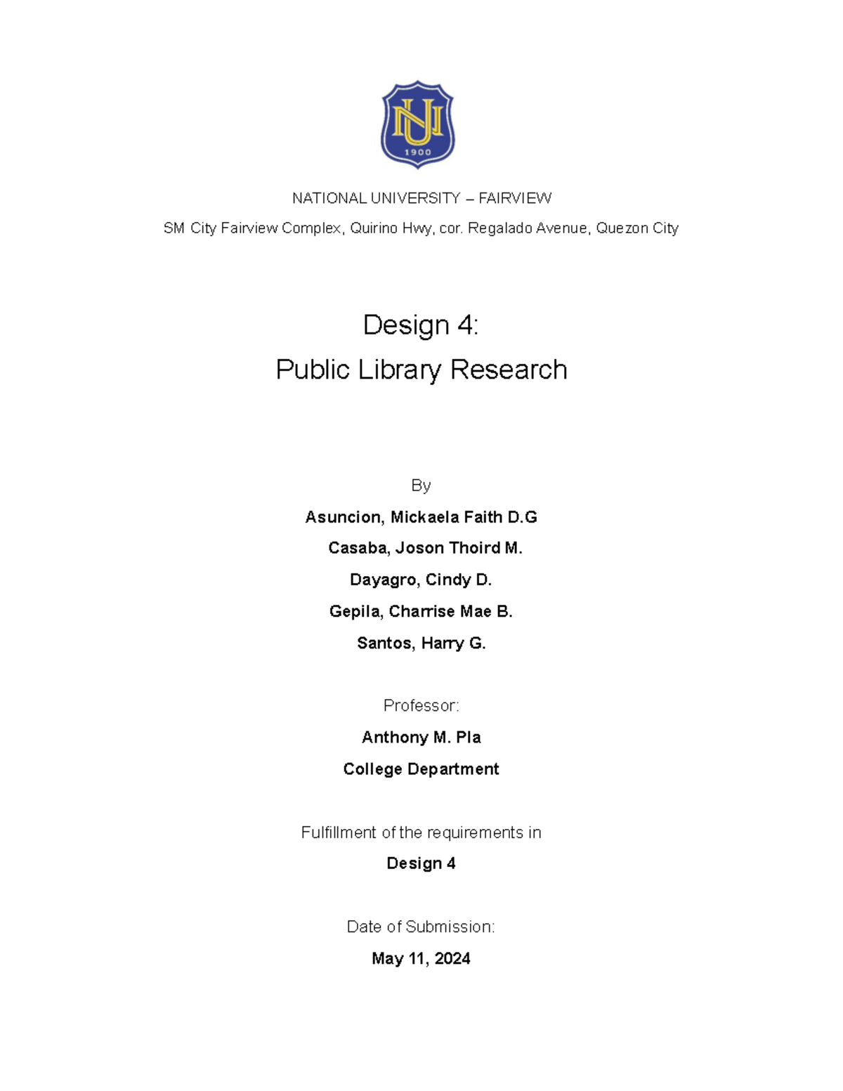 Research-Public-Library - NATIONAL UNIVERSITY – FAIRVIEW SM City ...