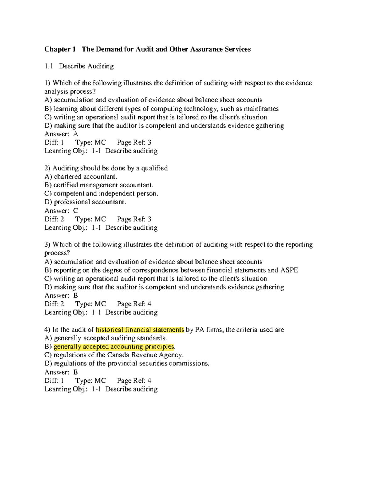 Chapter 1 Demand For Audit - Chapter 1 The Demand For Audit And Other ...