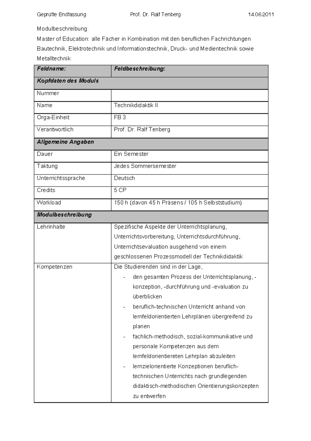 MEd Modulbeschreibung Didaktik Alle - Geprüfte Endfassung Prof. Dr ...