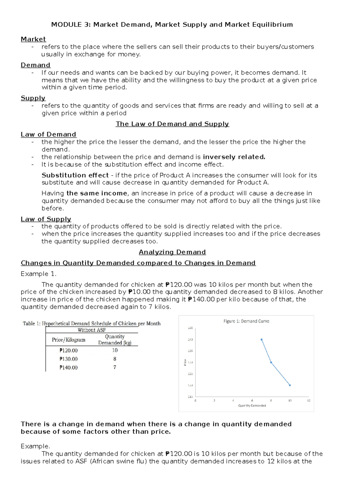 Module 3 Lecture - Market Demand, Market Supply and Market Equilibrium ...