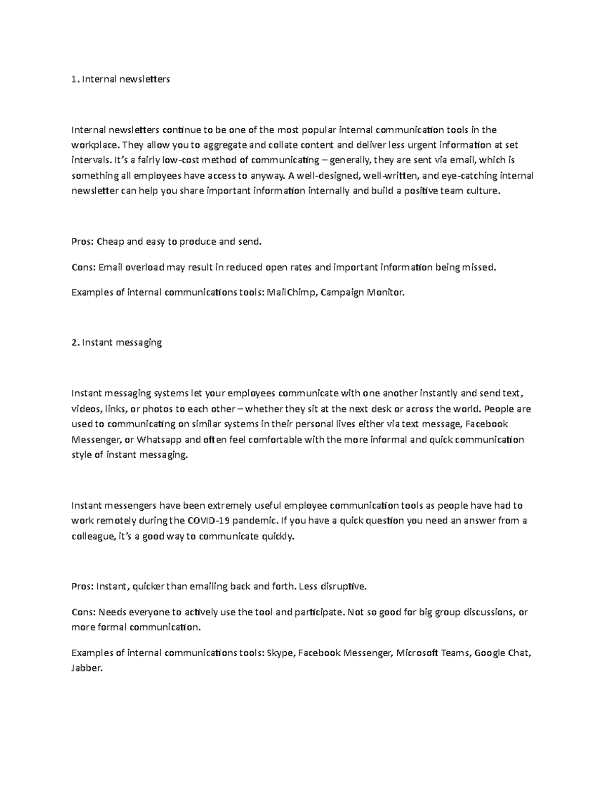 Internal newsletters - Internal newsletters Internal newsletters ...