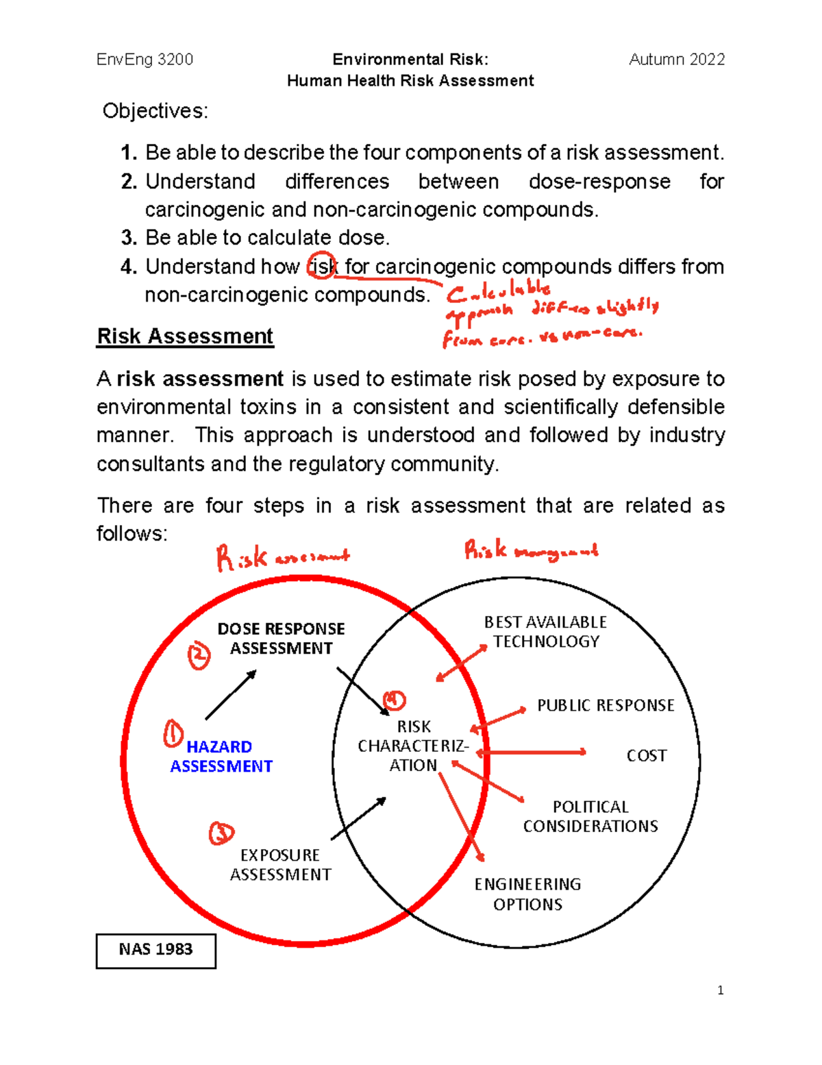 Human Health Risk Assessment - Human Health Risk Assessment Objectives ...