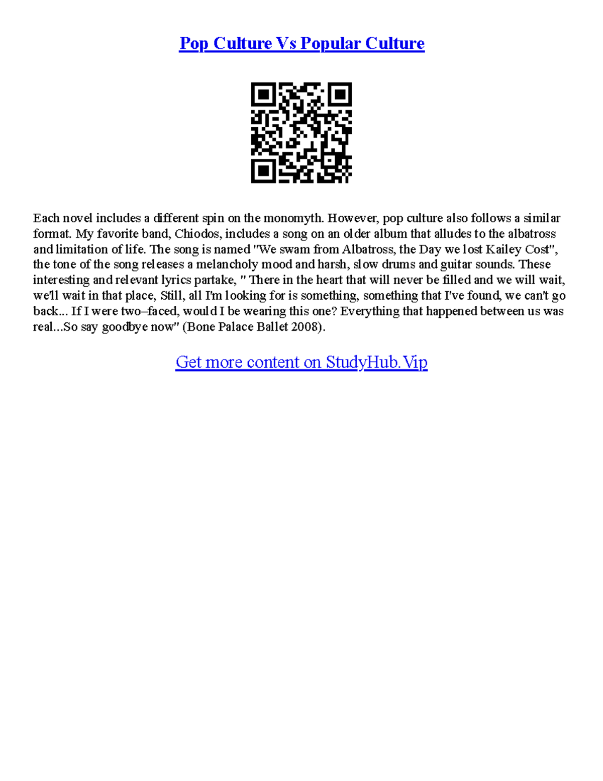 Essay On Popular Culture Pop Culture Vs Popular Culture Each Novel