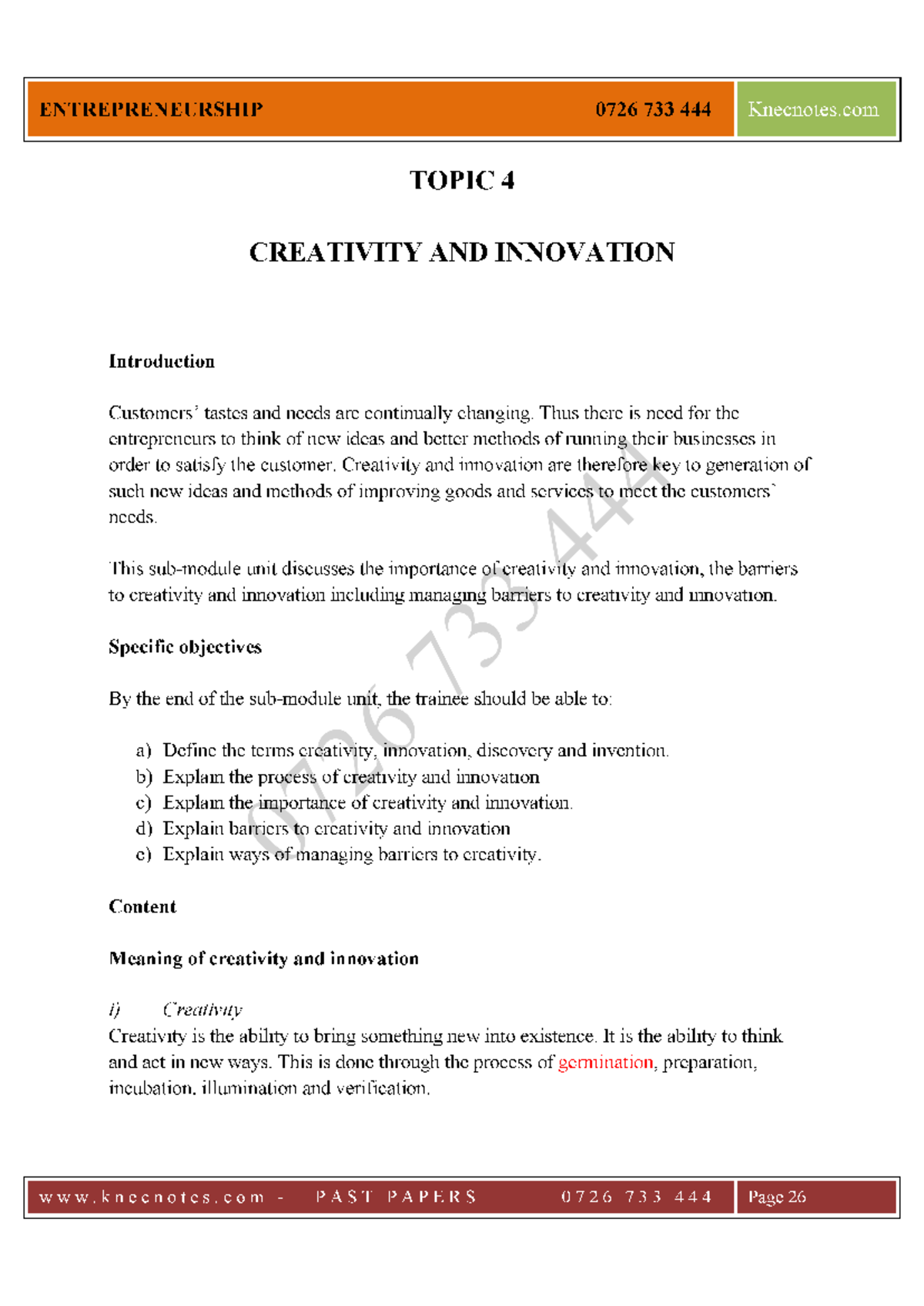 KNEC Entrepreneurship notes 26 35 Electrical and electronics