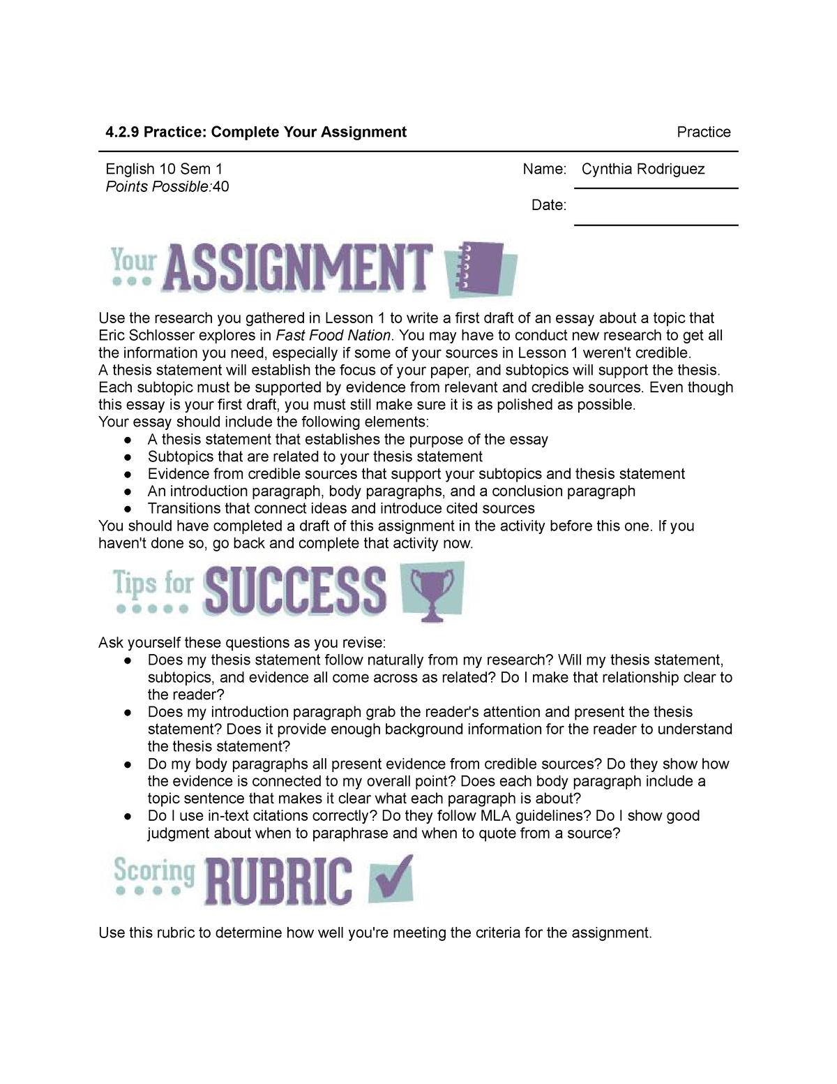 4.2.9 practice complete your assignment