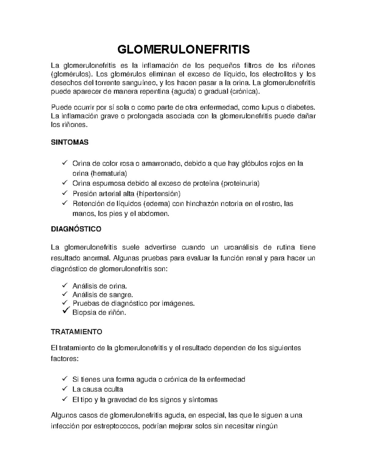 Unidad 11 Subtema 3 Glomerulonefritis Studocu