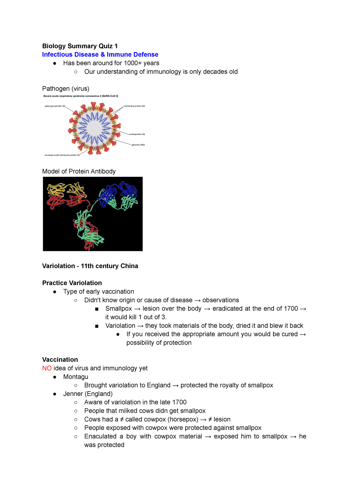 Biol 132 Quiz 1 Summary For Quiz 1 In Introduction To Molecules